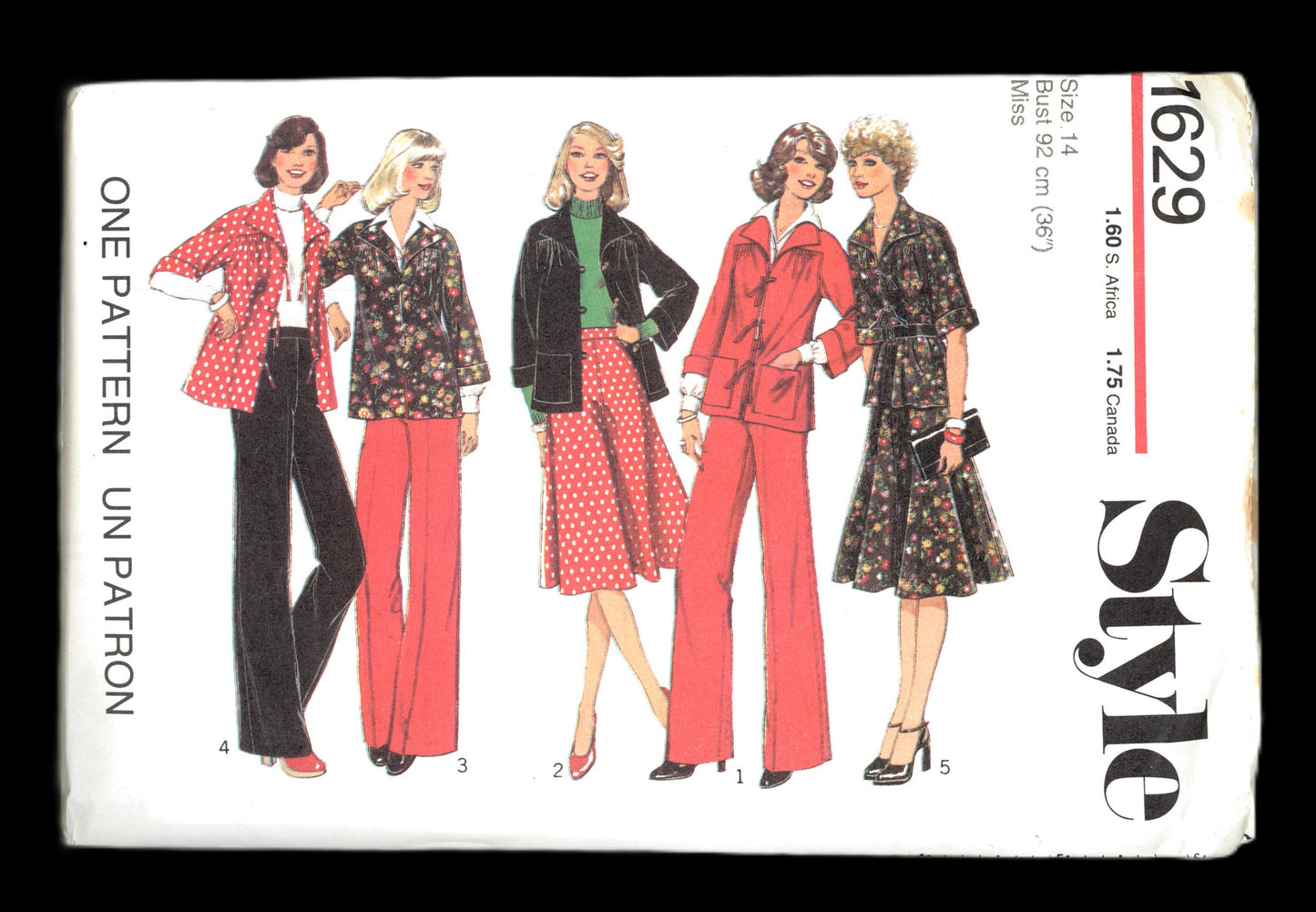 70s Style 1629 Misses Shirt Skirt and Trousers Sewing Pattern UNCUT  Size 10 or Size 12 or Size 14 or Size 16