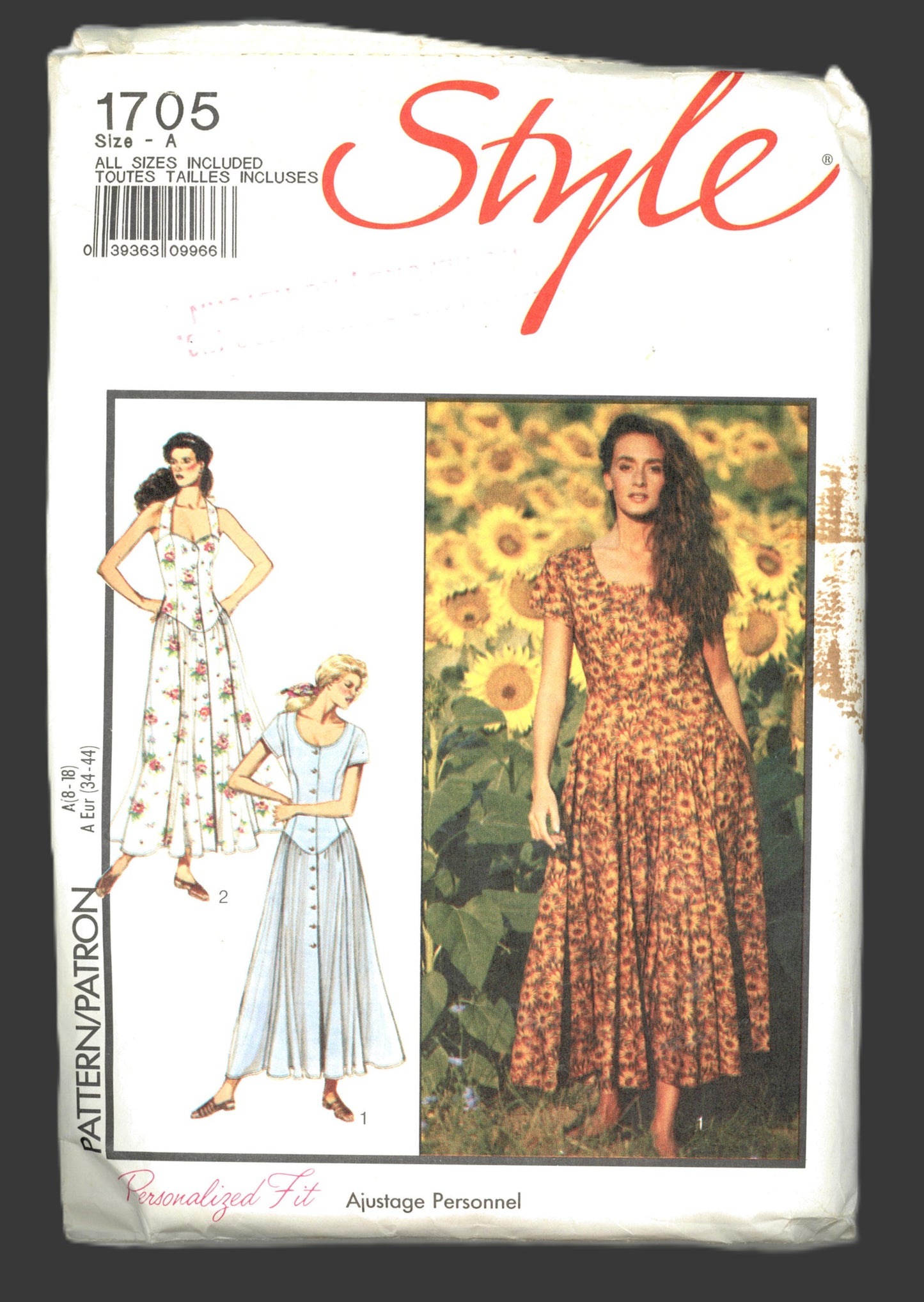 Style 1705 Misses Dress Sewing Pattern - UNCUT - Size 8 - 18