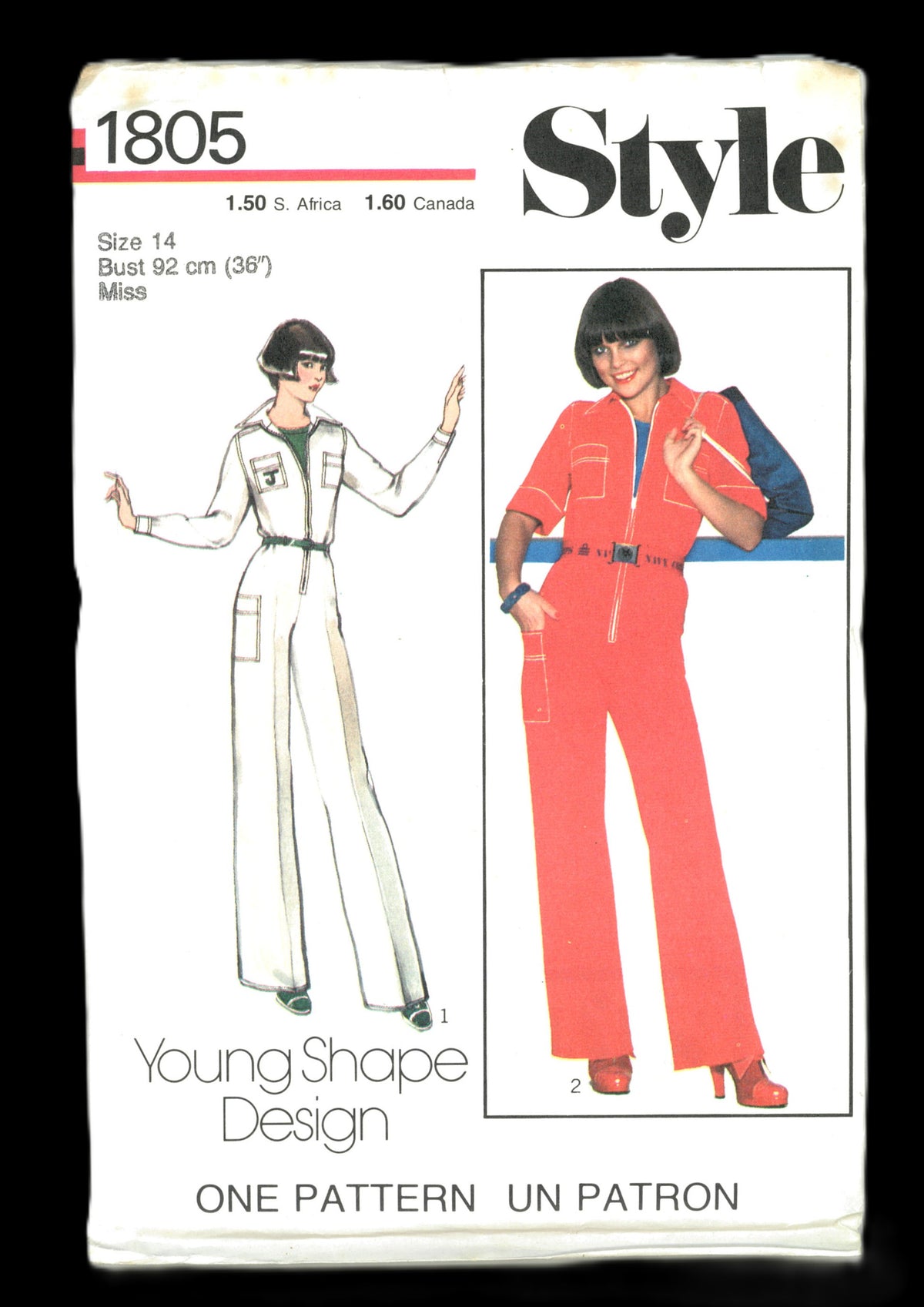 70s Style 1805 Misses Jumpsuit Sewing Pattern - UNCUT - Size 8 or Size 14