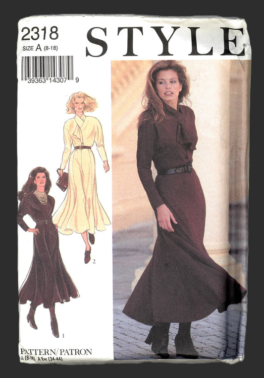 Style 2318 Misses Dresses Sewing Pattern - UNCUT - Size 8 - 18