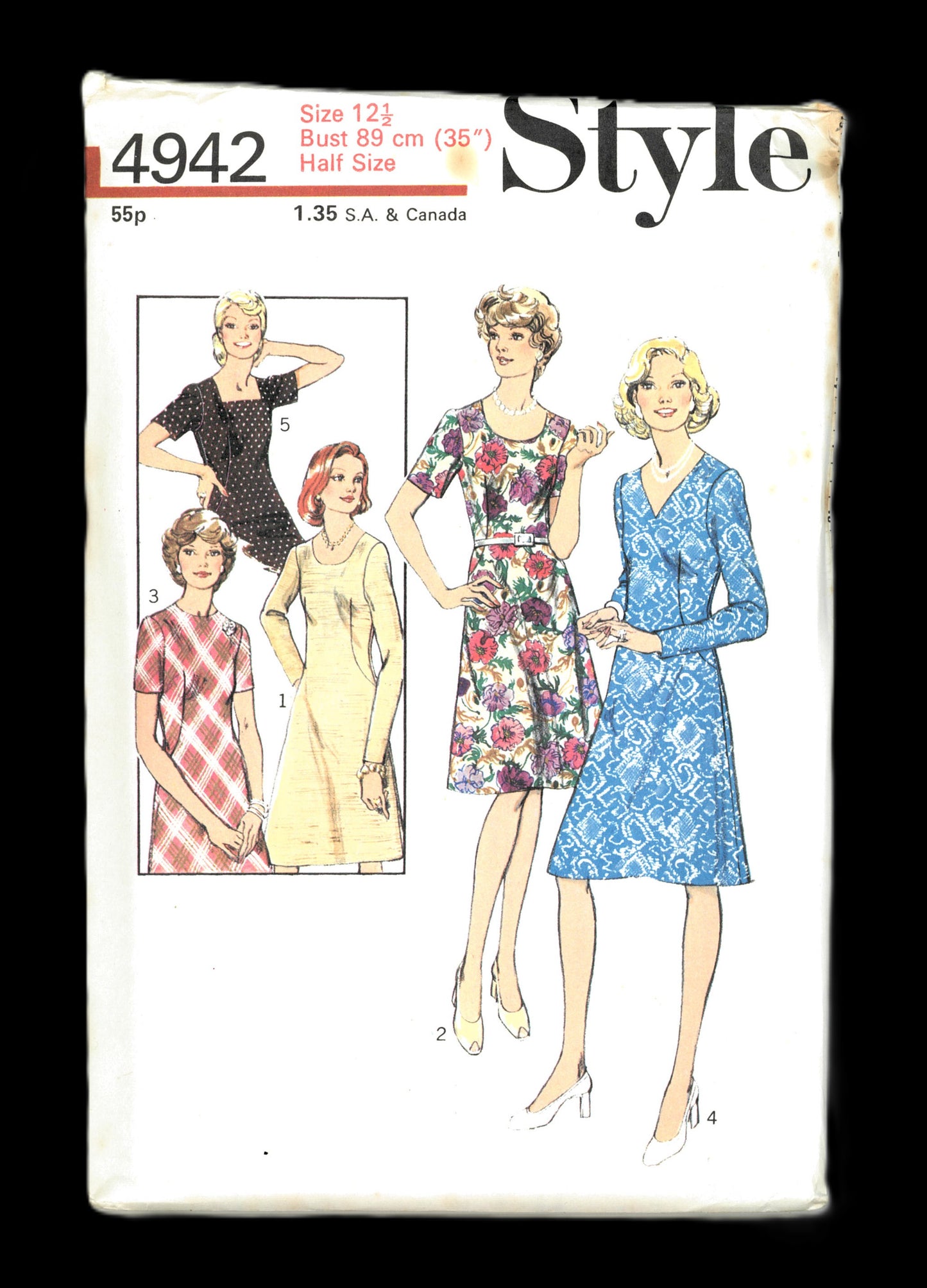 70s Style 4942 Misses Dress in Half Sizes Sewing Pattern - UNCUT Multiple Sizes Available