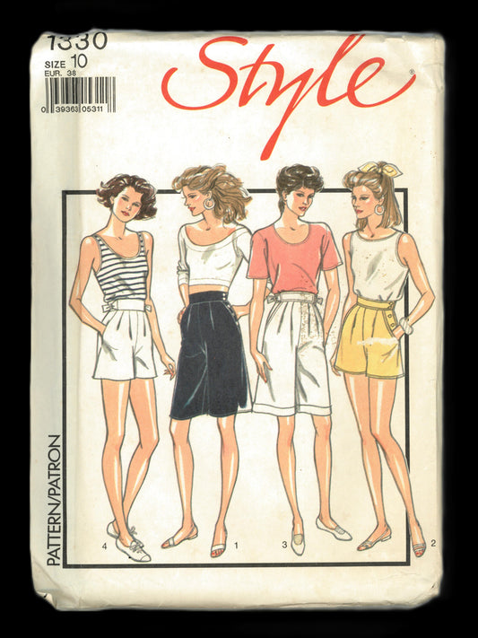 Style 1330 Misses Set of Shorts Sewing Pattern - UNCUT - Size 10