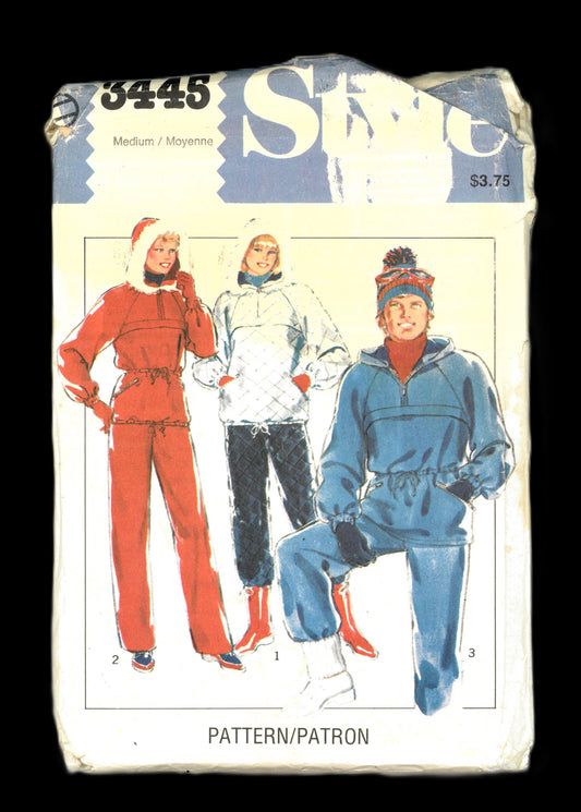 Style 3445 misses or Mens Lined Anorak and Trousers Sewing Pattern - UNCUT - Size  Medium
