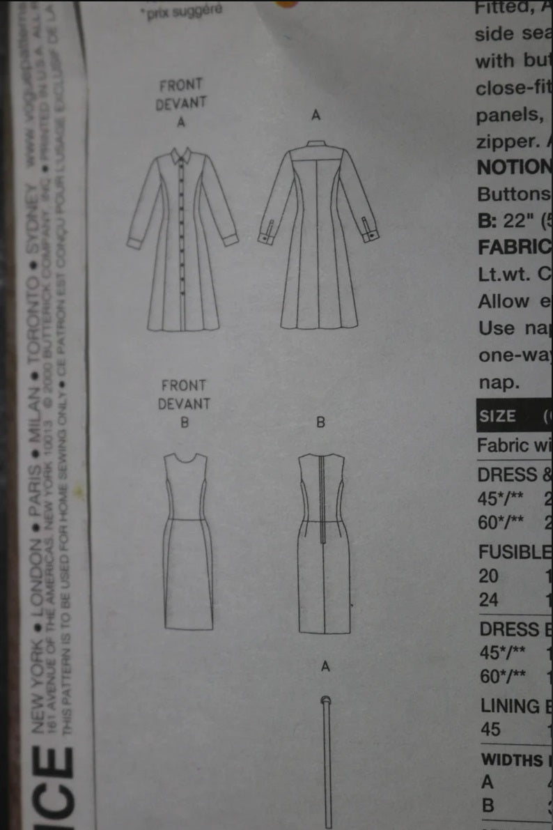 Vogue 2439 Calvin Klein American Designer Misses Dress Sewing Pattern - UNCUT - Size 18 20 22