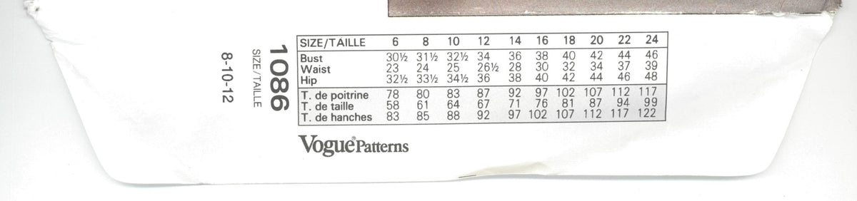 Vogue 1086 Hartnell Misses Jacket Skirt and Top Sewing Pattern - UNCUT - Size 8 10 12