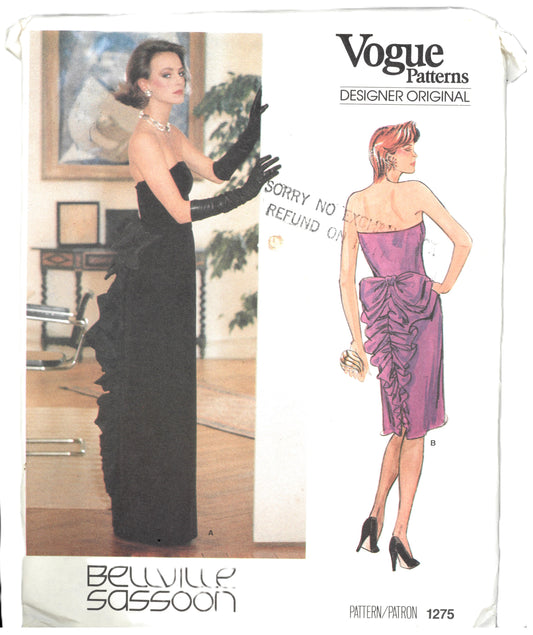 Vogue 1275 Bellville Sassoon Misses Dress Sewing Pattern  UNCUT -  Size 10