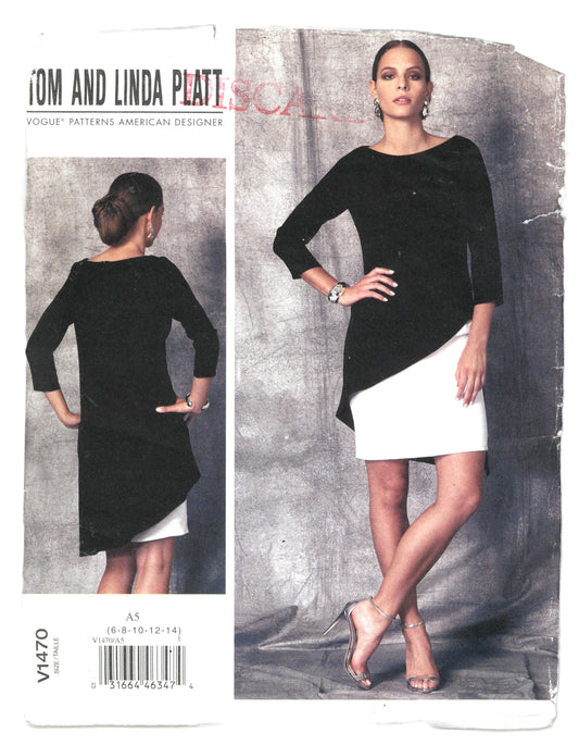 Vogue 1470 Tom and Linda Platt Misses Dress Sewing Pattern - UNCUT - Size 6 8 10 12 14
