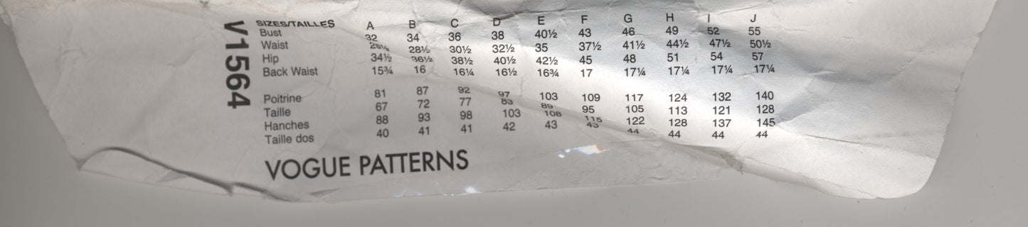 Vogue 1564 Sandra Betzina Misses Coat and Belt Sewing Pattern - UNCUT - Size A B C D E F G H I J