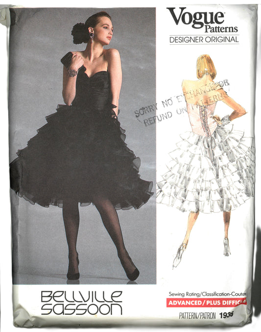 Vogue 1936 Bellville Sassoon Misses Dress Sewing Pattern UNCUT -  Size 10