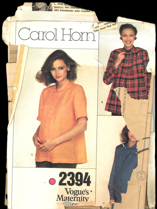 Vogue 2394 Carol Hown Misses Maternity Top Sewing Pattern - UNCUT - Size 14