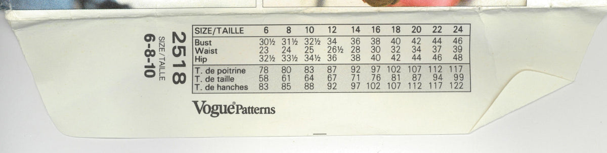 Vogue 2518 Misses Jacket Top Skirt and Pants  Sewing Pattern - UNCUT - Size 6 8 10