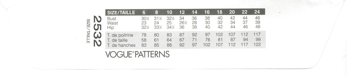 Vogue 2532 Misses / Misses Petite Shorts and Pants Sewing Pattern - UNCUT - Size 12 14 16
