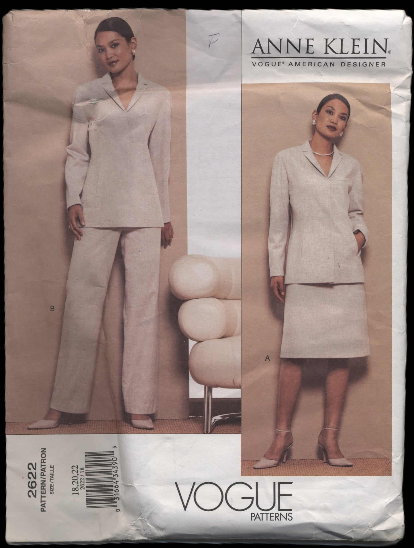 Vogue 2622 Anne Klein Misses Jacket Skirt and Pants Sewing Pattern - UNCUT - Size 18 20 22