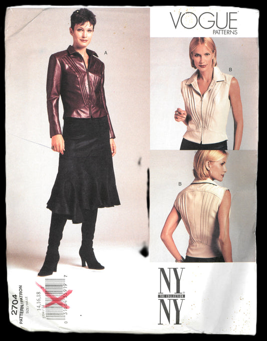 Vogue 2704 NYNY Misses Top and Skirt Sewing Pattern - UNCUT - Size 14 16 18