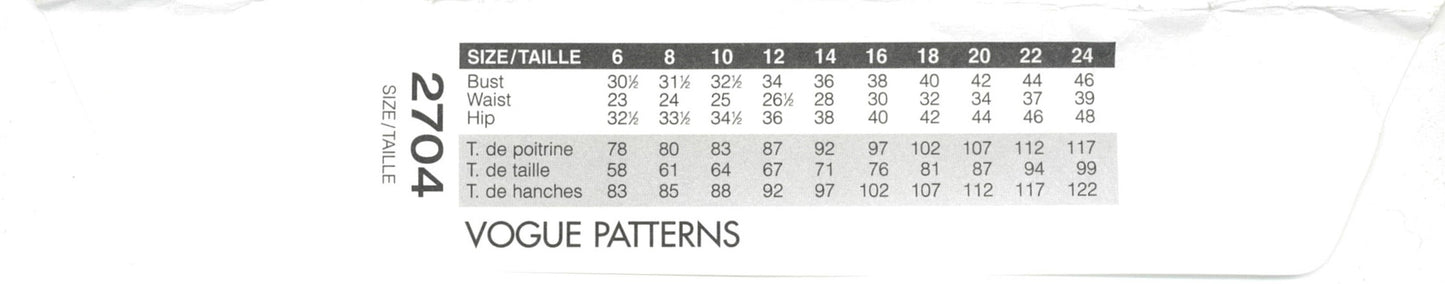 Vogue 2704 NYNY Misses Top and Skirt Sewing Pattern - UNCUT - Size 14 16 18