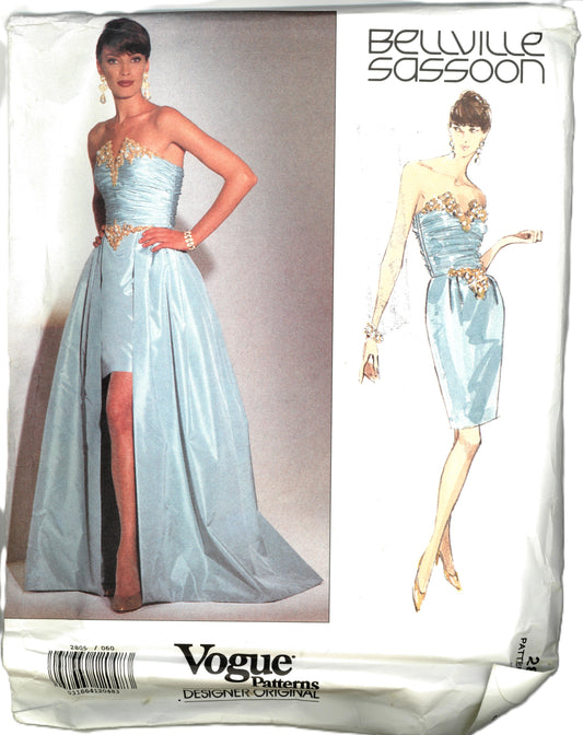 Vogue 2805 Bellville Sassoon Misses Dress and Overskirt Sewing Pattern  UNCUT -  Size 6 8 10