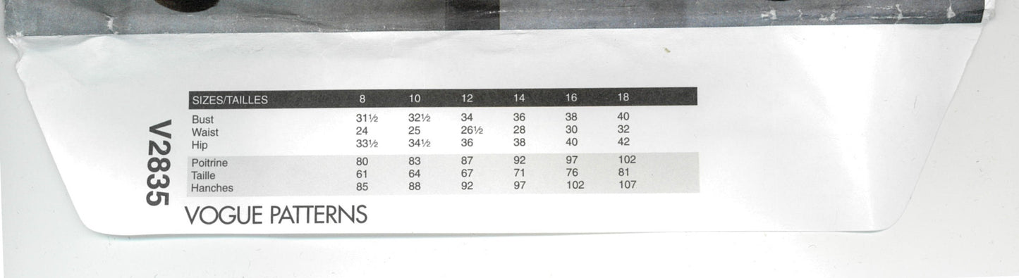 Vogue 2835 Montana Misses Dress Sewing Pattern - UNCUT - Size 8 10 12