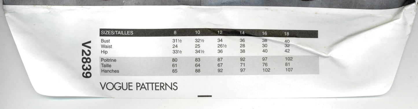 Vogue 2839 Donna Karan DKNY Misses Top and Skirt Sewing Pattern - UNCUT - Size 8 10 12