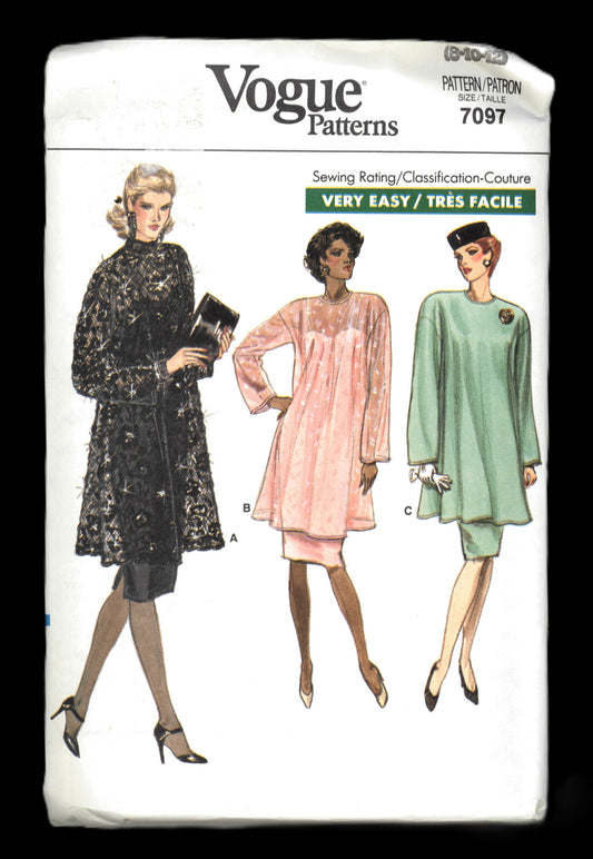 Vogue 7097 Misses / Misses Petite Tunic & Dress Sewing Pattern UNCUT Size 8 10 12