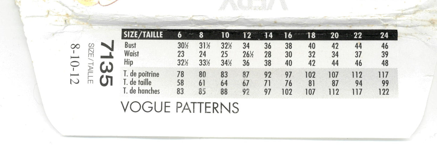 Vogue 7135 Koko Beall Misses/ Misses Petite Caftan and Pants Sewing Pattern UNCUT Size 8 10 12