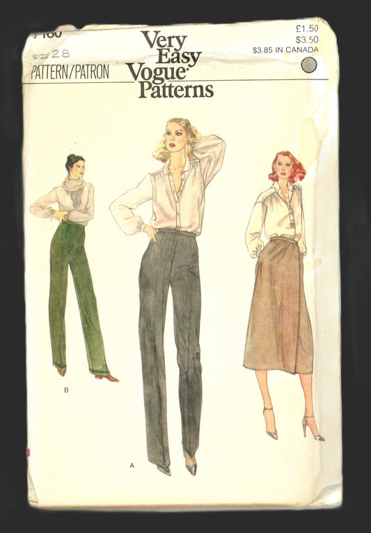 Vogue 7160 Misses Skirt and Pants Sewing Pattern - UNCUT - Size 28