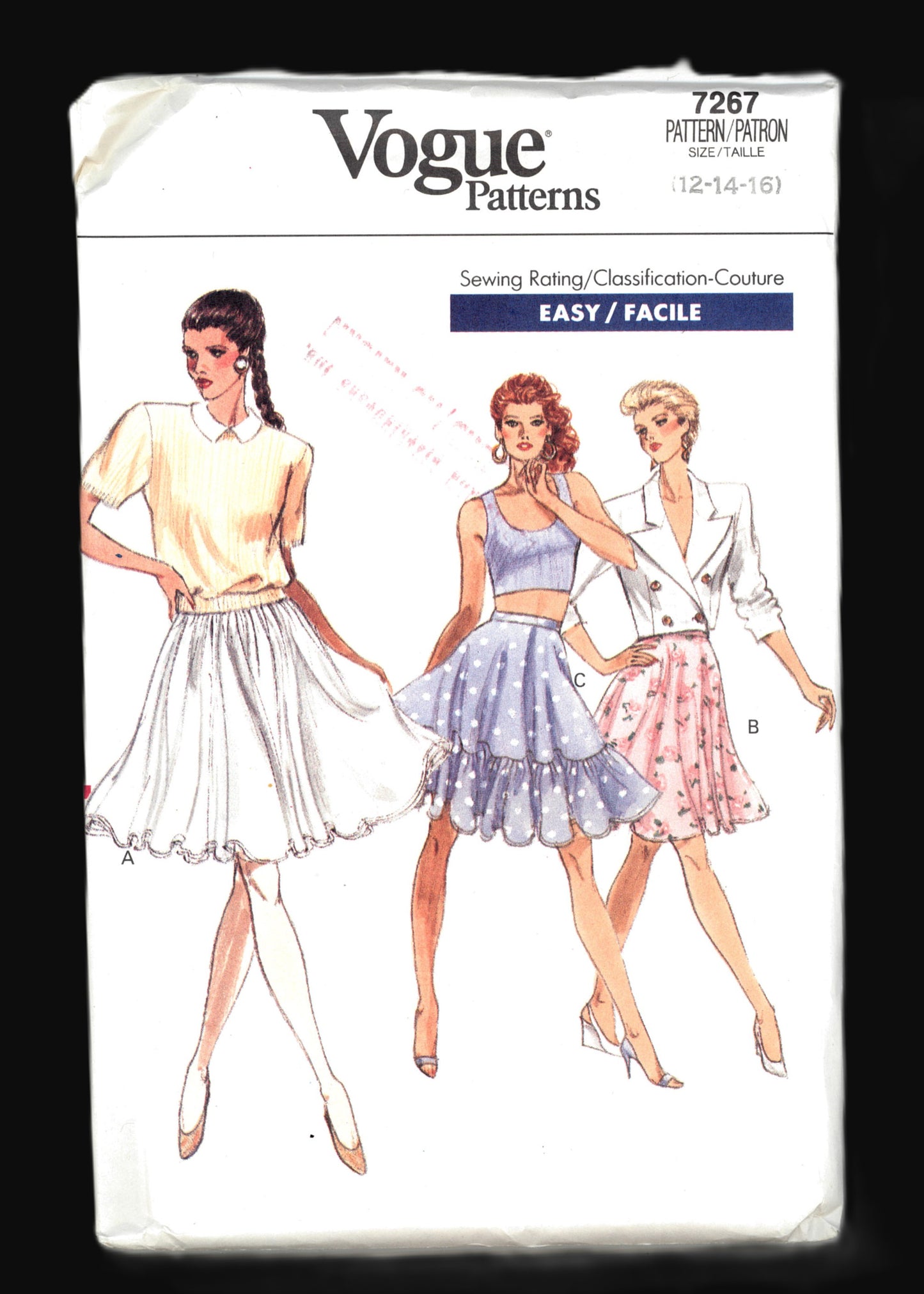 Vogue 7267 Misses Skirt Sewing Pattern - UNCUT - Size 12 14 16