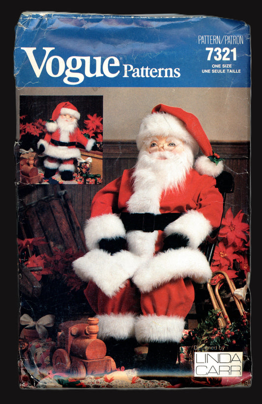 Vogue 7321 Linda Carr Large & Small Santa Dolls Sewing Pattern - UNCUT