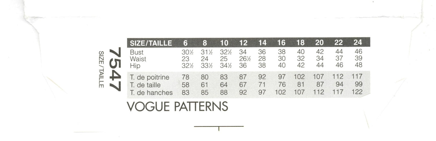 Vogue 7547 Misses Skirt Sewing Pattern - UNCUT -  Size 12 14 16