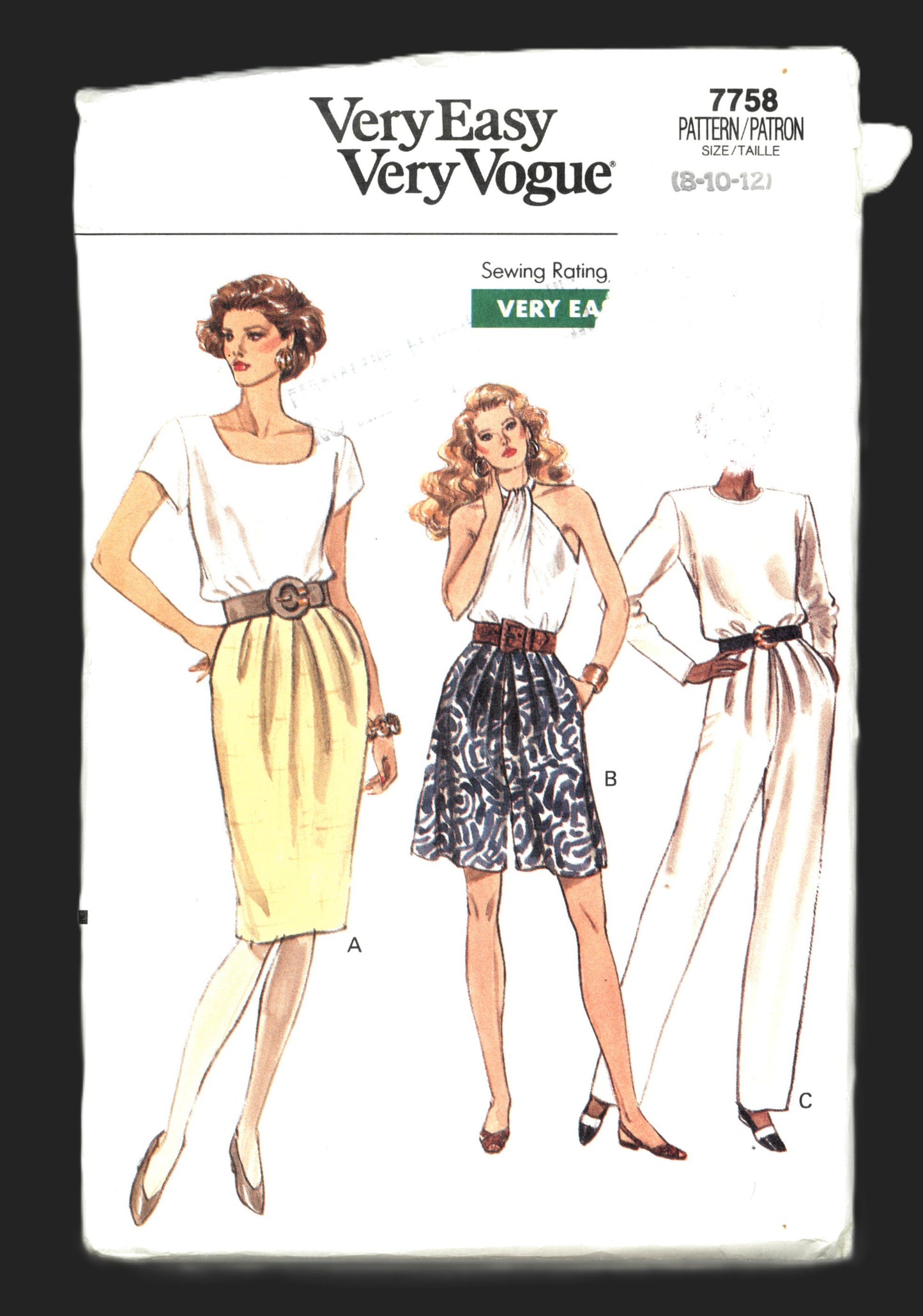 Vogue 7758 Misses Skirt Shorts and Pants Sewing Pattern - UNCUT - Size 8 10 12