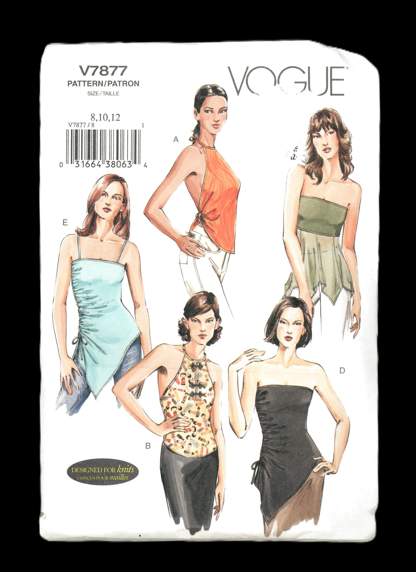 Vogue 7877 Misses Top Sewing Pattern - UNCUT - Size 8 10 12