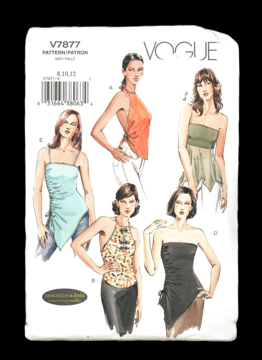 Vogue 7877 Misses Top Sewing Pattern - UNCUT - Size 8 10 12