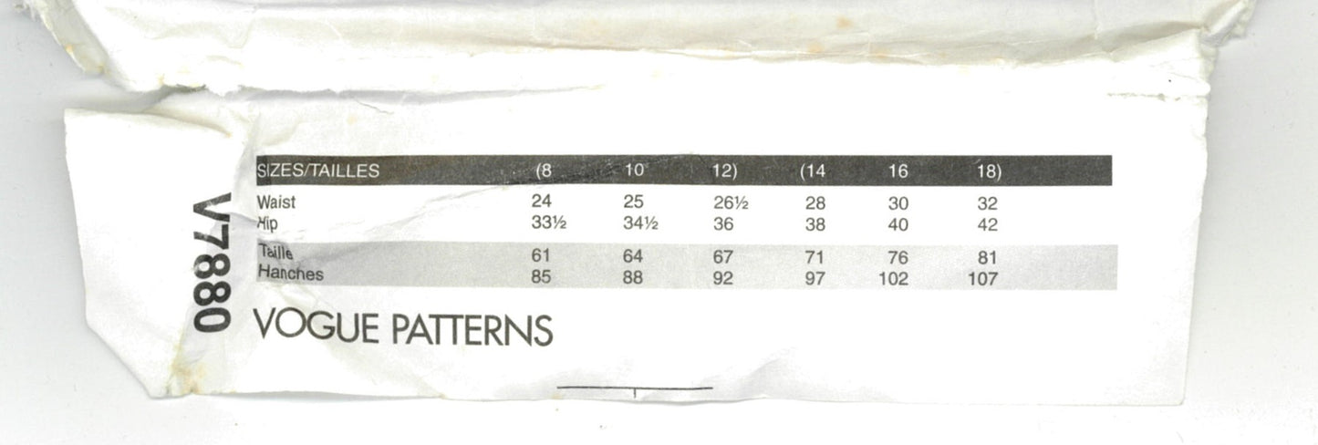 Vogue 7880 Misses Skirt Sewing Pattern UNCUT Size 8 10 12