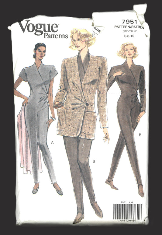 Vogue 7951 Misses jacket and Jumpsuit Sewing Pattern - UNCUT - Size 6 8 10