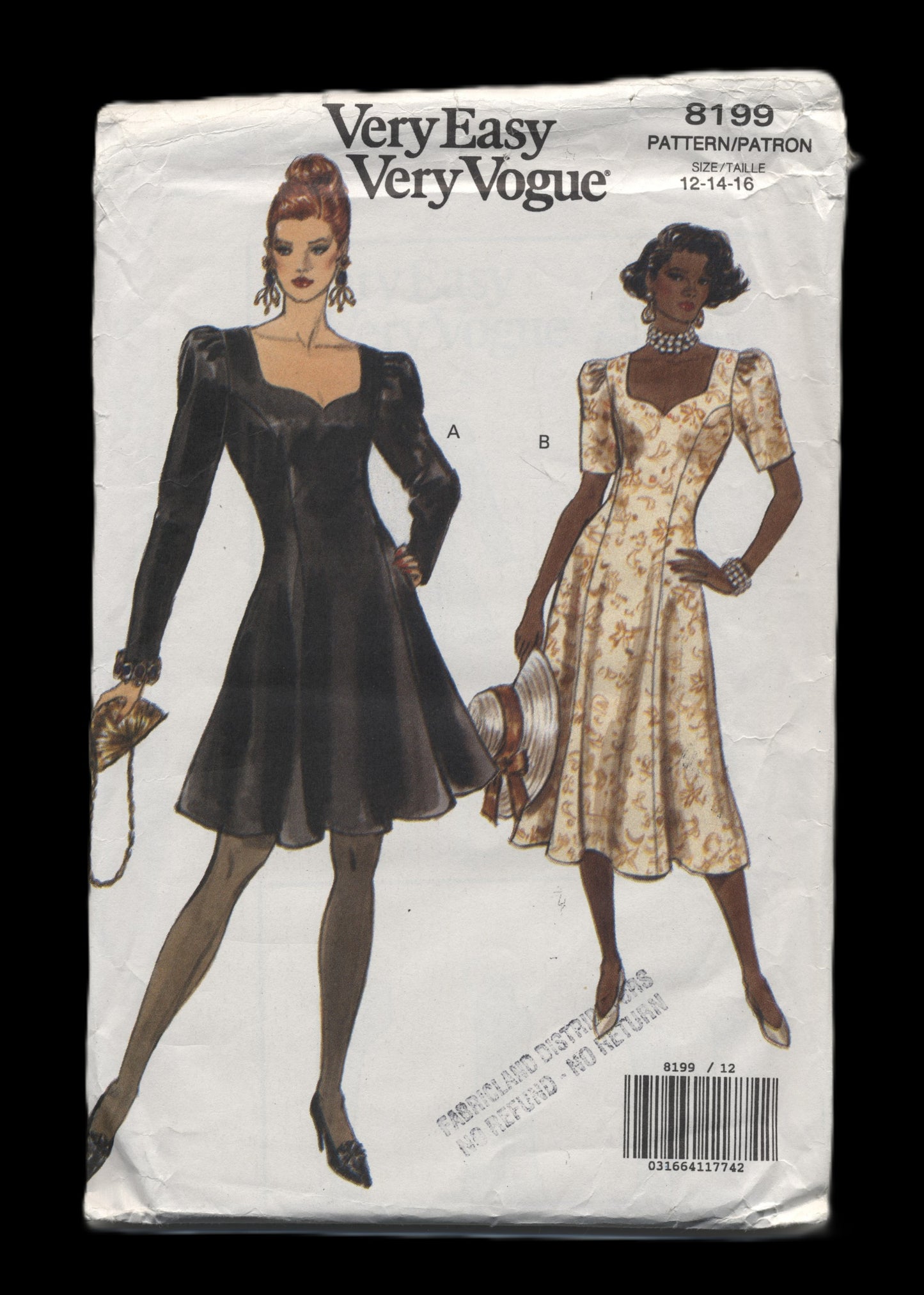 Vogue 8199 Misses Dress Sewing Pattern - UNCUT - Size 6 8 10 or Size 12 14 16