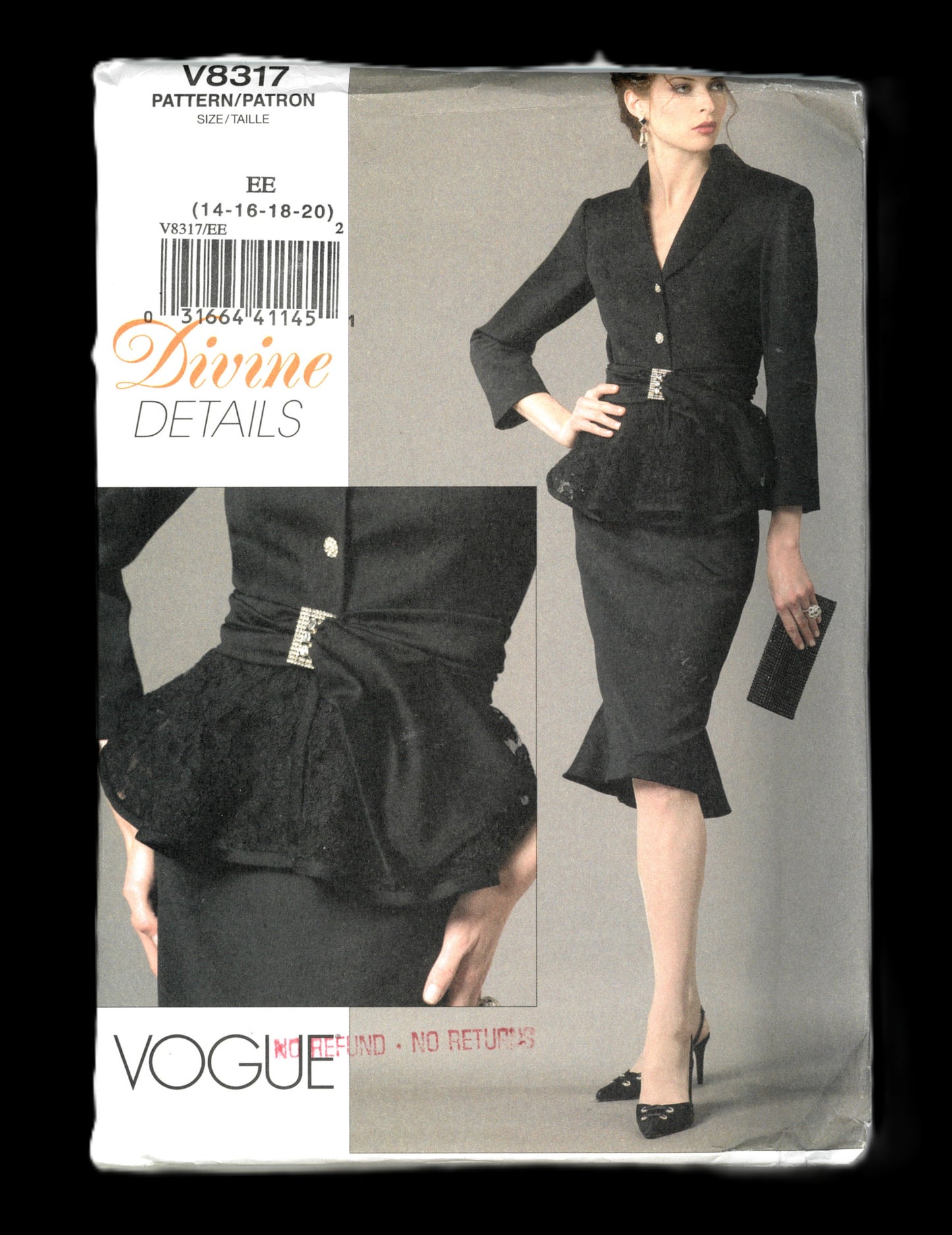 Vogue 8317 Misses / Misses Petite Top Belt and Skirt Sewing Pattern - UNCUT - Size 14 16 18 20