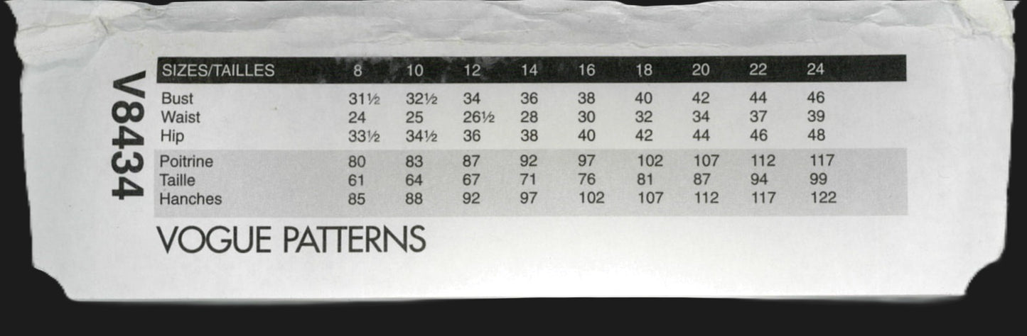 Vogue 8434 Misses Top Tunic Skirt and Pants Sewing Pattern UNCUT Size 16 18 20 22 24