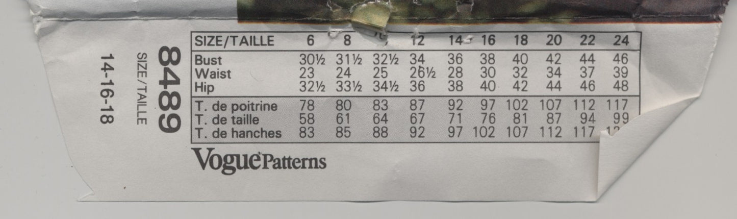 Vogue 8489 Vogue Sport Misses / Misses Petite Pants Sewing Pattern - UNCUT - Size 14 16 18