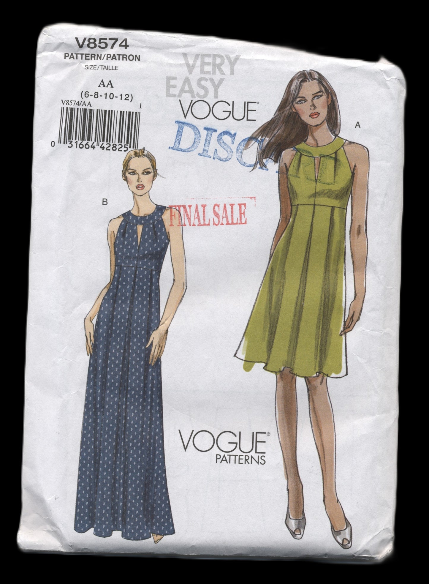 Vogue 8574 Misses Dress Sewing Pattern - UNCUT - Size 6 8 10 12