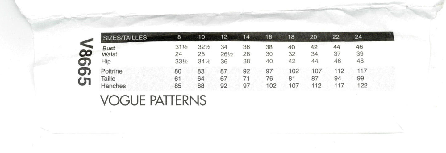 Vogue 8665 Misses / Misses Petite Dress Sewing Pattern UNCUT Size 8 10 12 14