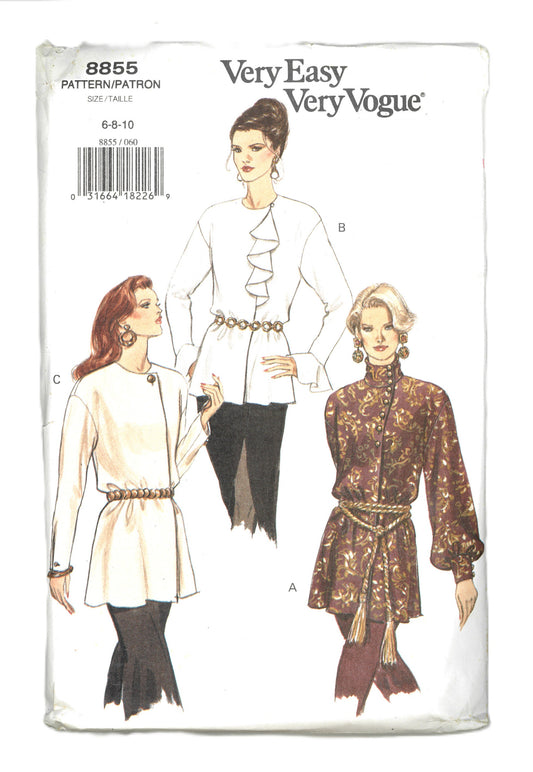 Vogue 8855 Misses Tunic Sewing Pattern UNCUT Size 6 8 10