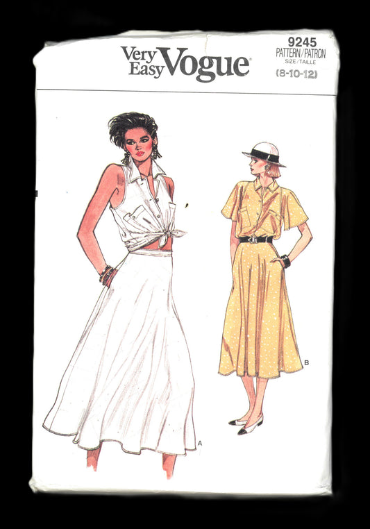 Vogue 9245 Misses Top and Skirt Sewing Pattern - UNCUT - Size 8 10 12