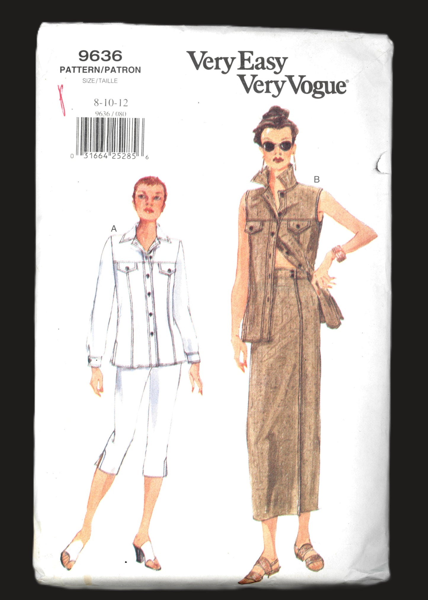Vogue 9636 Misses / Misses Petite Top Skirt and Pants Sewing Pattern - UNCUT - Size 8 10 12