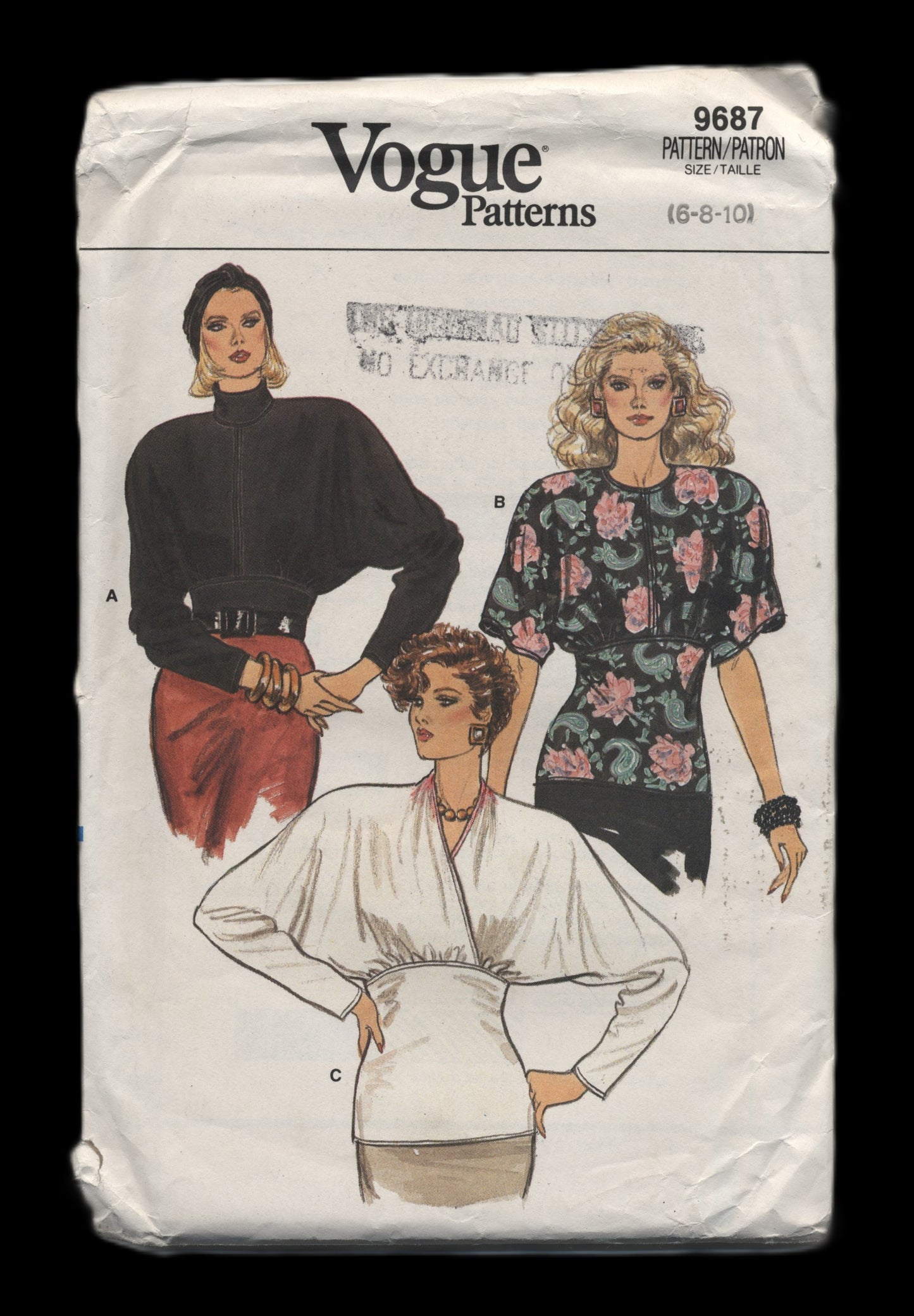 Vogue 9687 Misses Top Sewing Pattern - UNCUT - Size 6 8 10