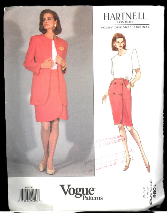 Vogue 1086 Hartnell Misses Jacket Skirt and Top Sewing Pattern - UNCUT - Size 8 10 12