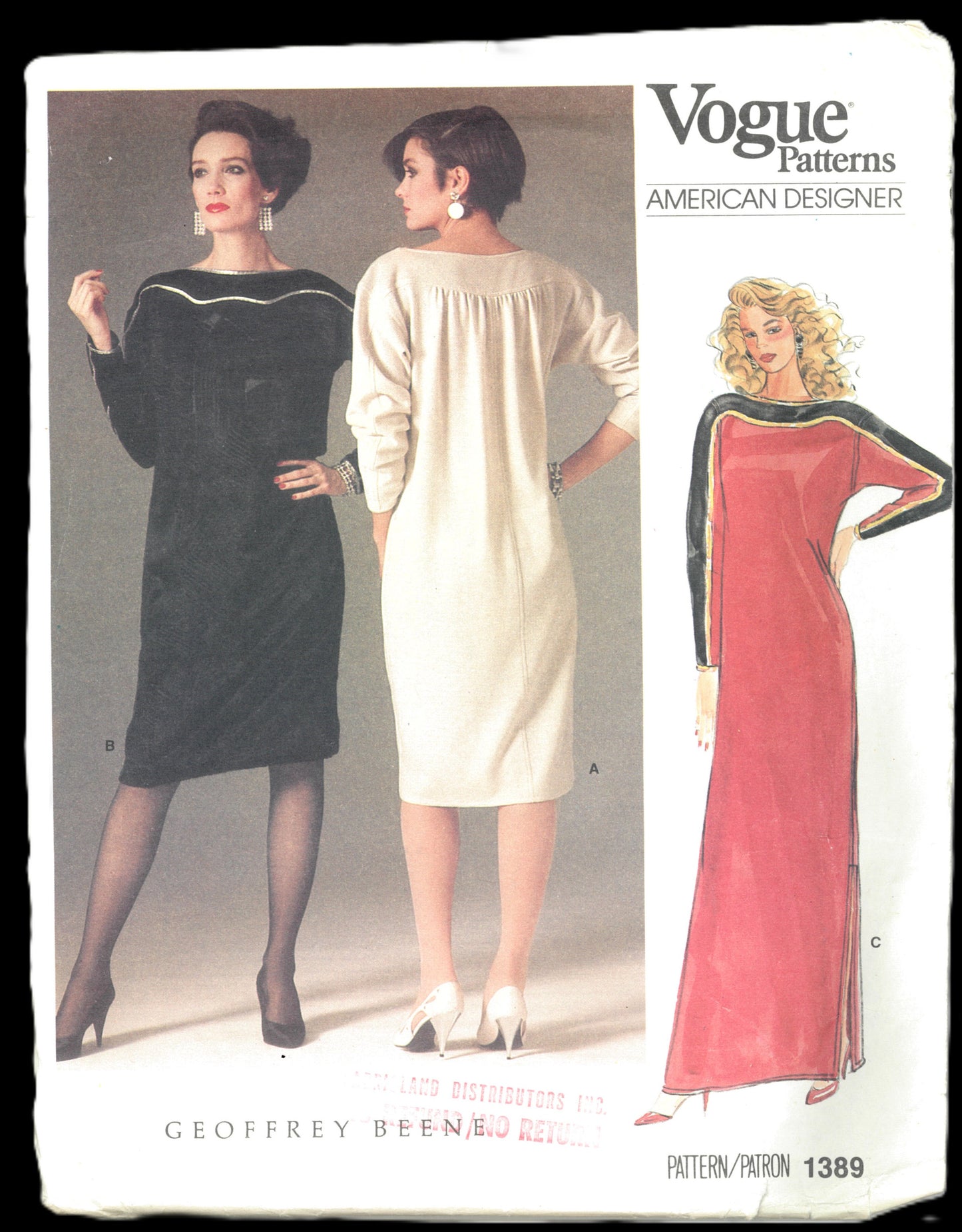Vogue 1389 Geoffrey Beene Misses Dress Sewing Pattern - UNCUT - Size 12
