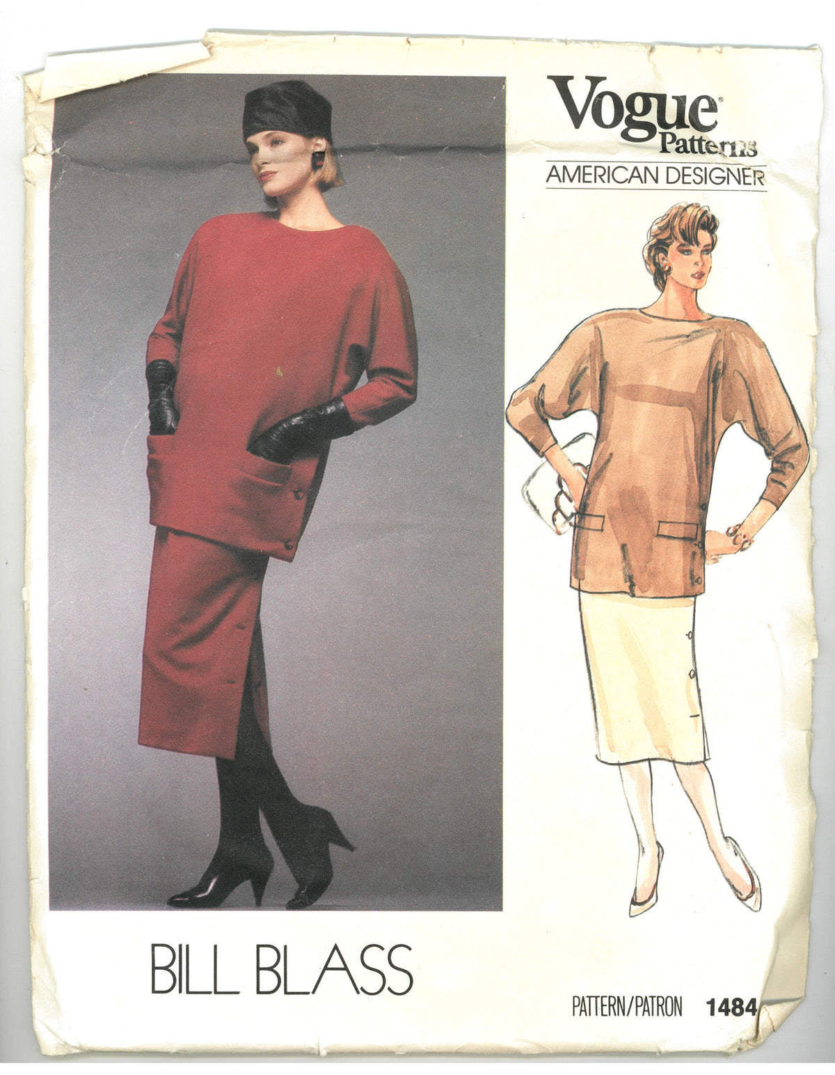Vogue 1484 Bill Blass Misses Top and Skirt Sewing Pattern UNCUT Size 12
