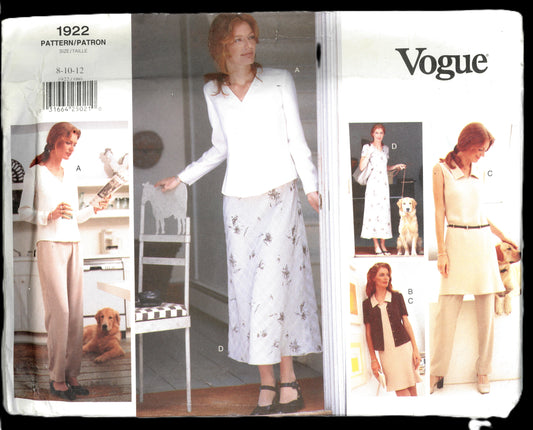 Vogue 1922 Misses / Miises Petite Dress / Tunic Top & Pants Sewing Pattern - UNCUT - Size 8 10 12