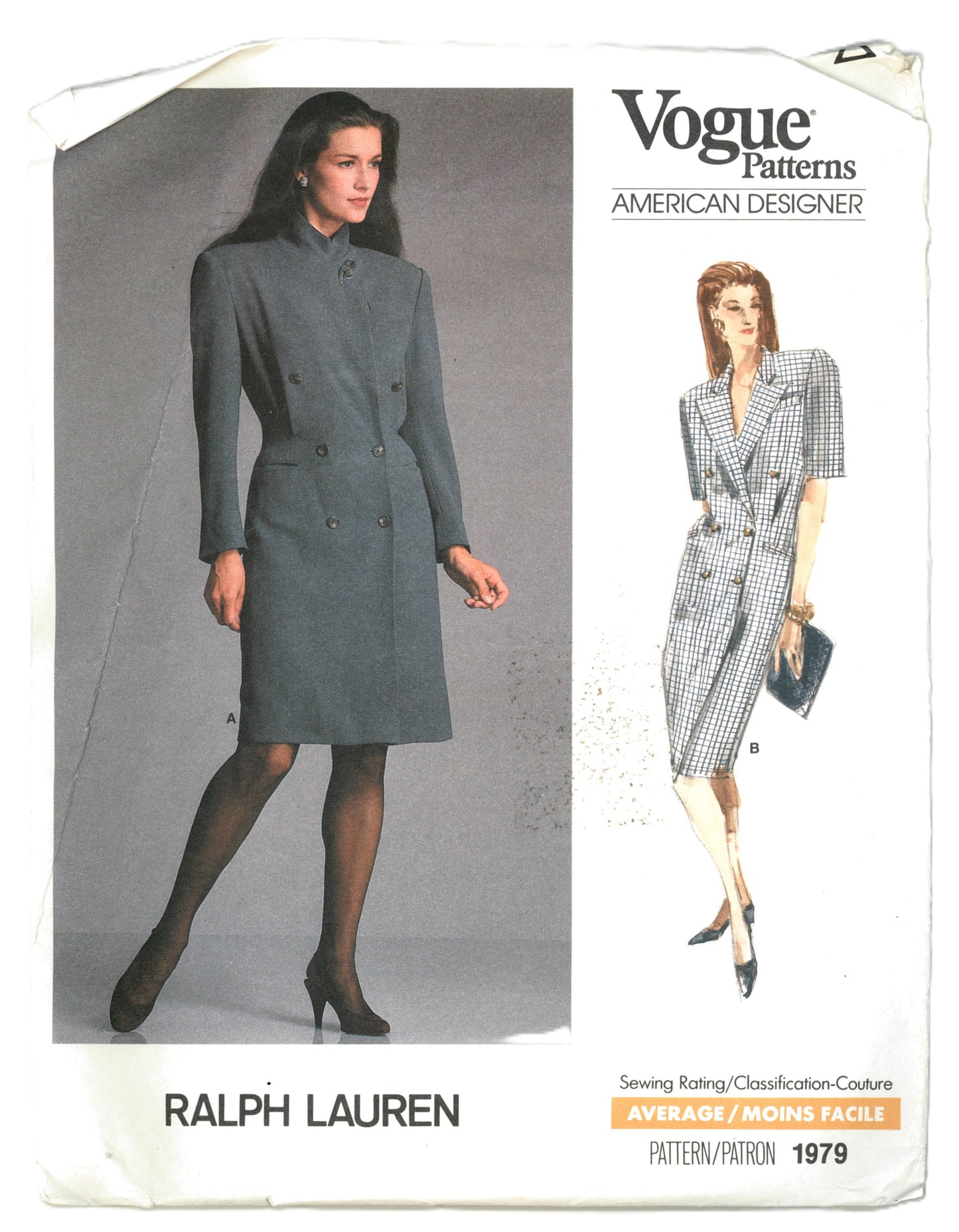 Vogue 1979 Ralph Lauren Misses Dress Sewing Pattern - UNCUT - Size  10