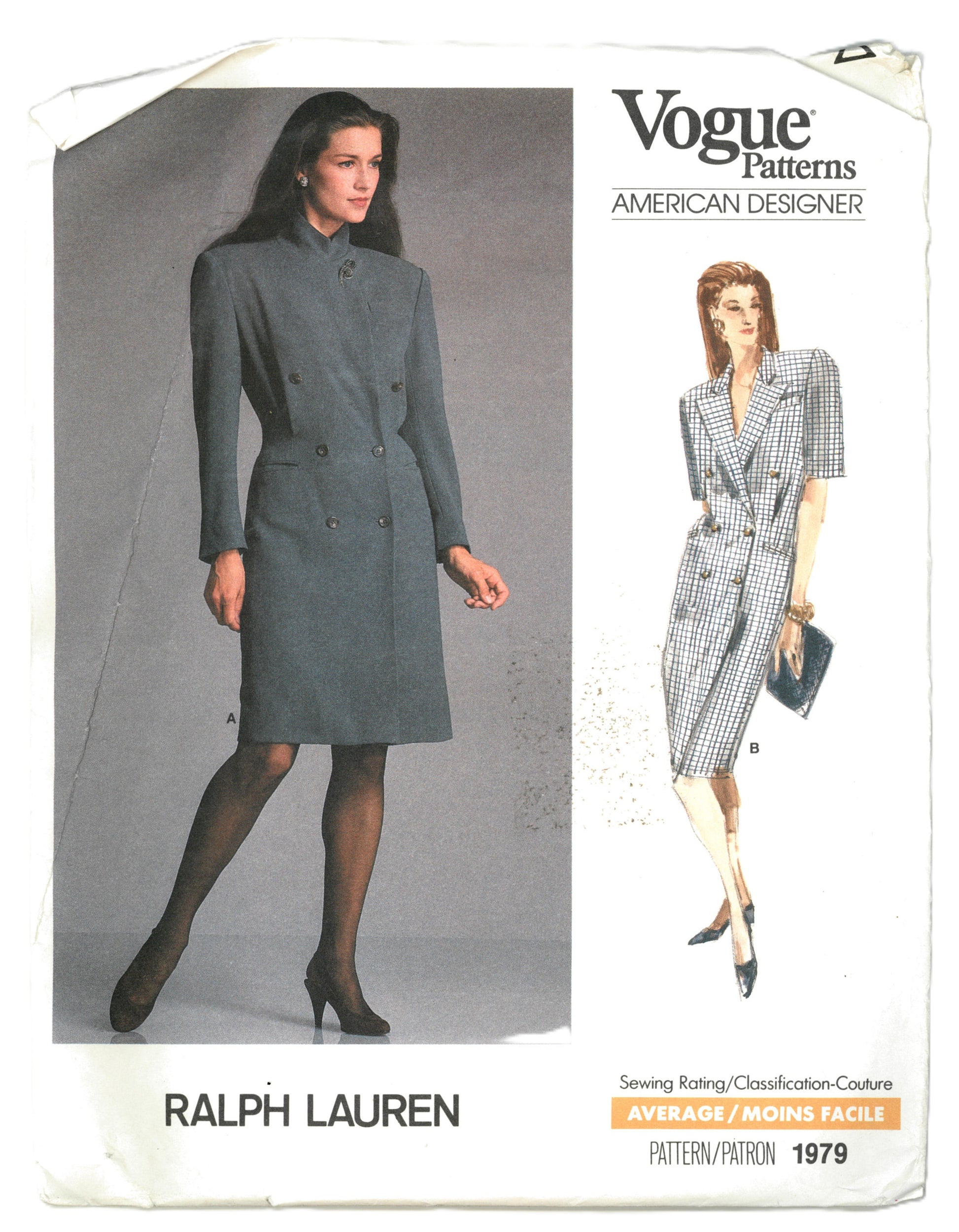 Vogue 1979 Ralph Lauren Misses Dress Sewing Pattern - UNCUT - Size  10