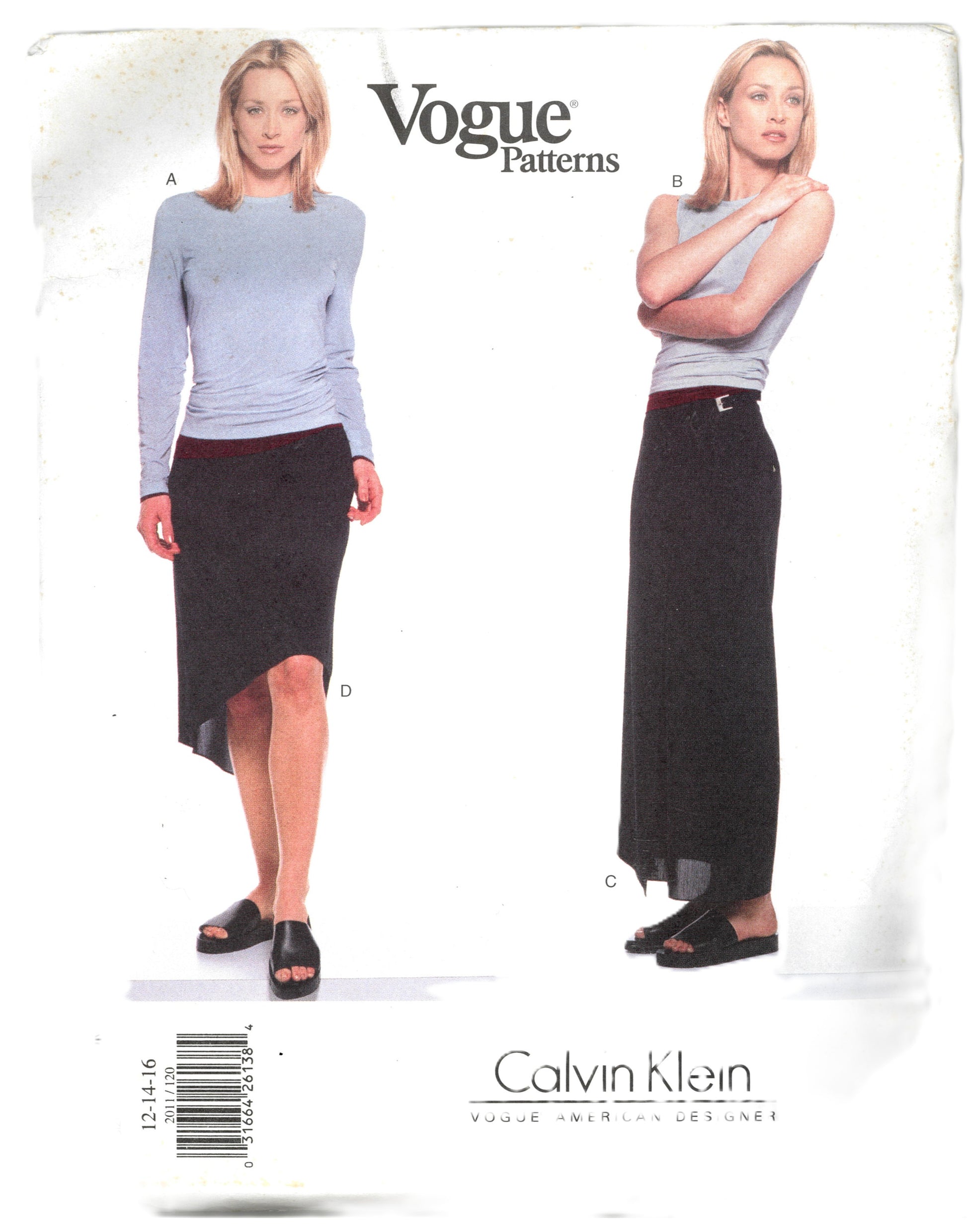 Vogue 2011 Calvin Klein American Designer Misses / Misses Petite Top and Skirt Sewing Pattern - UNCUT - Size 12 14 16